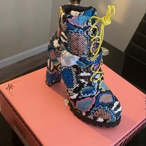Multicolor Snake skin booties